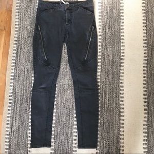 Free People Black Moto Jeans